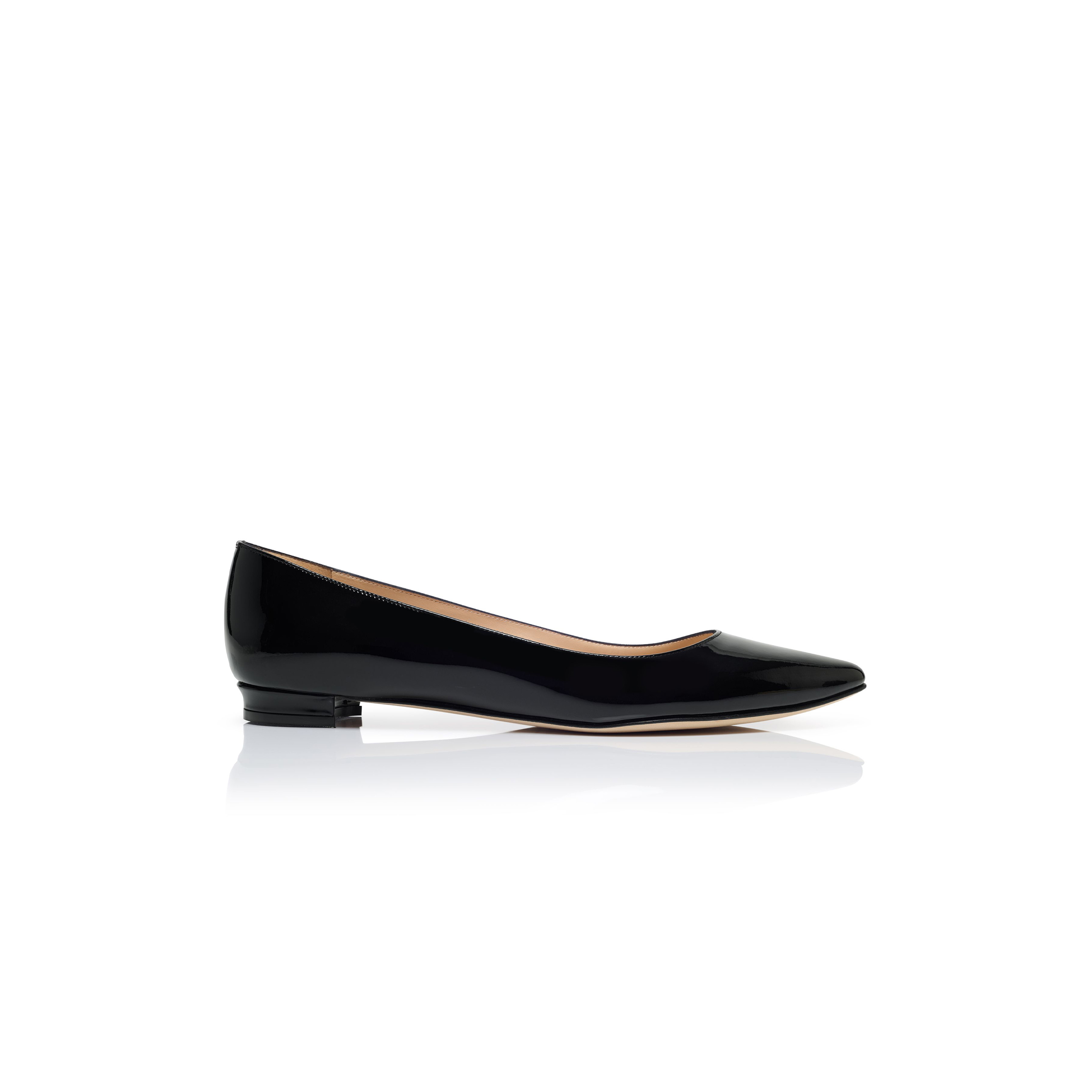 MANOLO BLAHNIK BBFLAT BLACK PATENT LEATHER POINTED TOE FLAT PUMPS 9XX-0545-0008 MANOLO BLAHNIK BBFLAT BLACK PATENT LEATHER POINTED TOE FLAT PUMPS 9XX-0545-0008